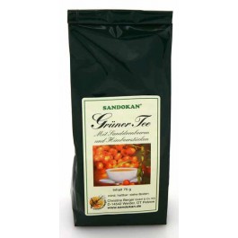 Grüner Tee mit Sanddornbeeren und Himbeerstücken 75g, Sandokan
