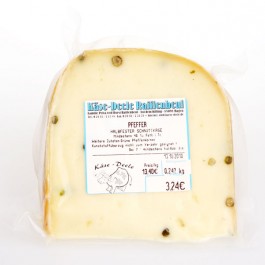 Pfeffer Schnittkäse mit grünem Pfeffer ca. 300g, Käse Deele