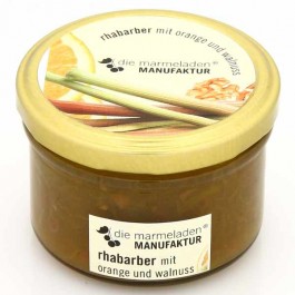 Rhabarber mit Orange und Walnuss 180g, Die Marmeladen Manufaktur