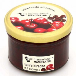 Saure Kirsche mit Espresso 180g, die marmeladen MANUFAKTUR